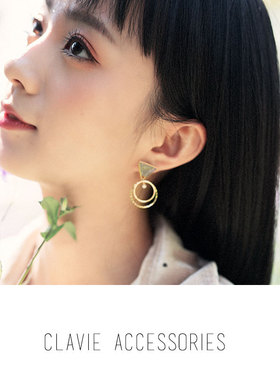 日本小众设计师高级感春天干花押花灰色滴胶耳钉螺丝无耳洞耳夹女