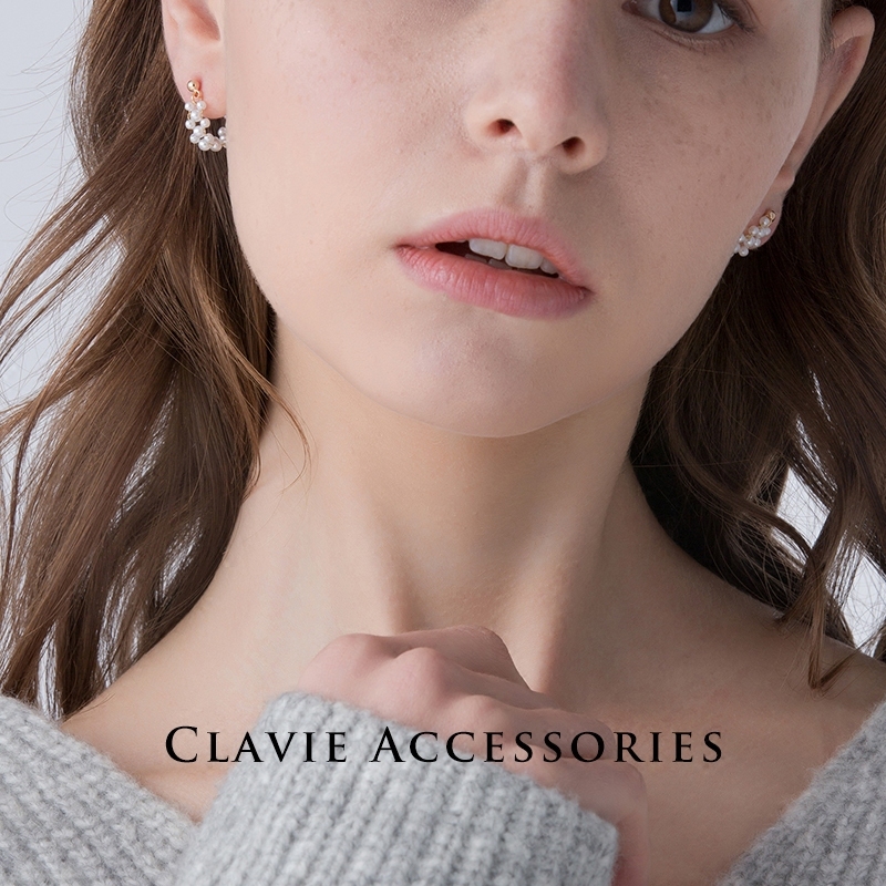 日本设计耳钉无耳洞耳夹女手作