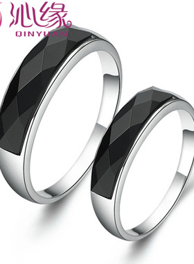 沁缘925银戒指情侣银玛瑙银饰品