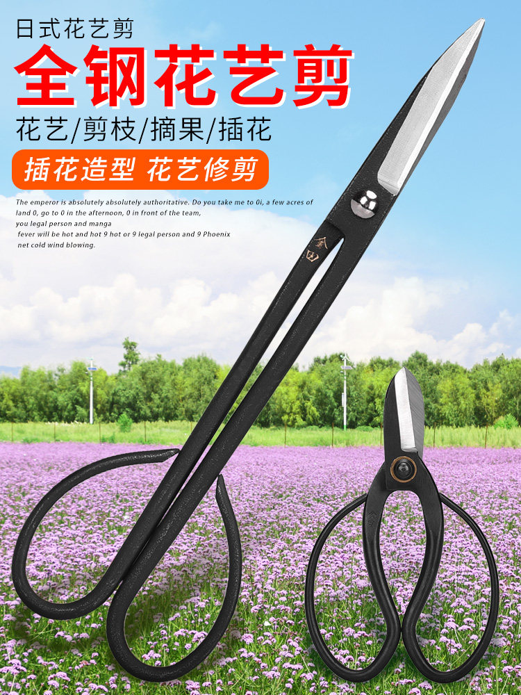 金田花剪家用花艺插花专用日式修剪花卉花枝园艺盆景剪刀小枝切铗