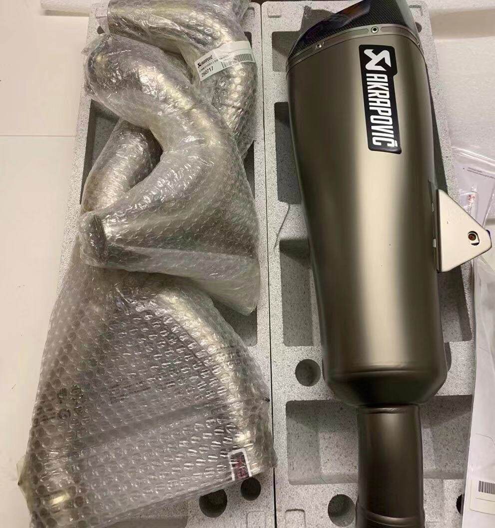 宝马摩托车1200rt/1250rt钛合金天蝎hp激光标尾段中段改装排气管