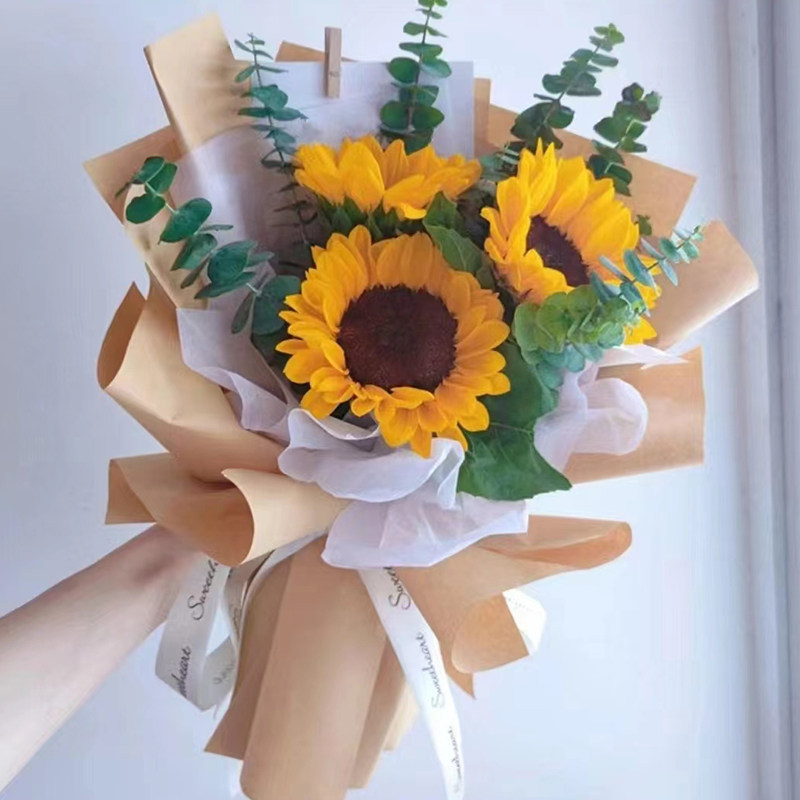 同城速递送花生日礼物祝福向日葵