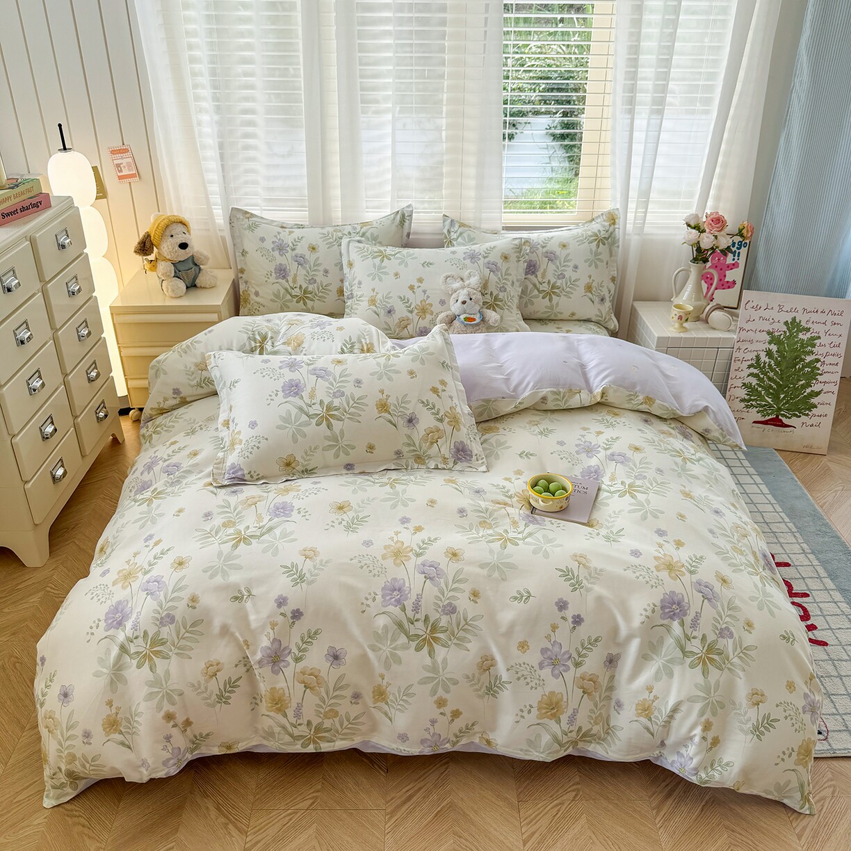 全棉四件套1.5m卡通纯棉床上用品套件1.8m韩式被套床单套件小清新