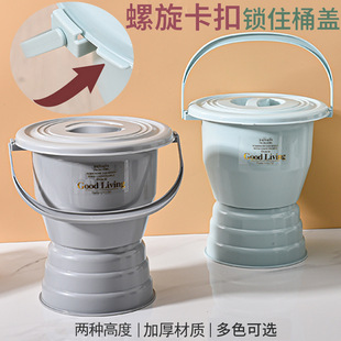 加高加厚痰盂塑料大盖老人手提坐便器夜壶孕妇成人带盖尿便盆