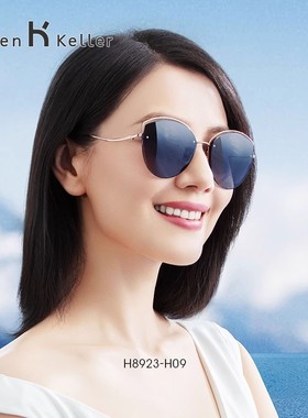 海伦凯勒猫耳防晒墨镜女小脸金属偏光开车近视可配有带度数太阳镜