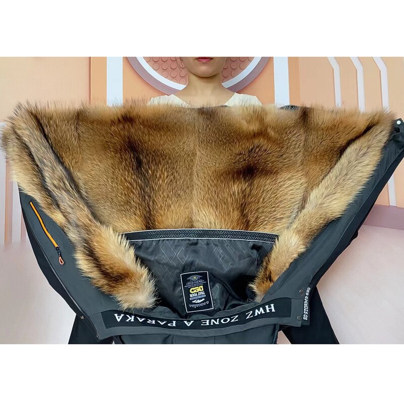 北极裘依貉皮派克服男加厚保暖