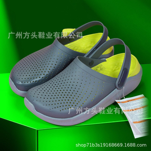 新款一代克罗格洞洞鞋男休闲外穿防滑沙滩鞋女包头拖凉鞋批发