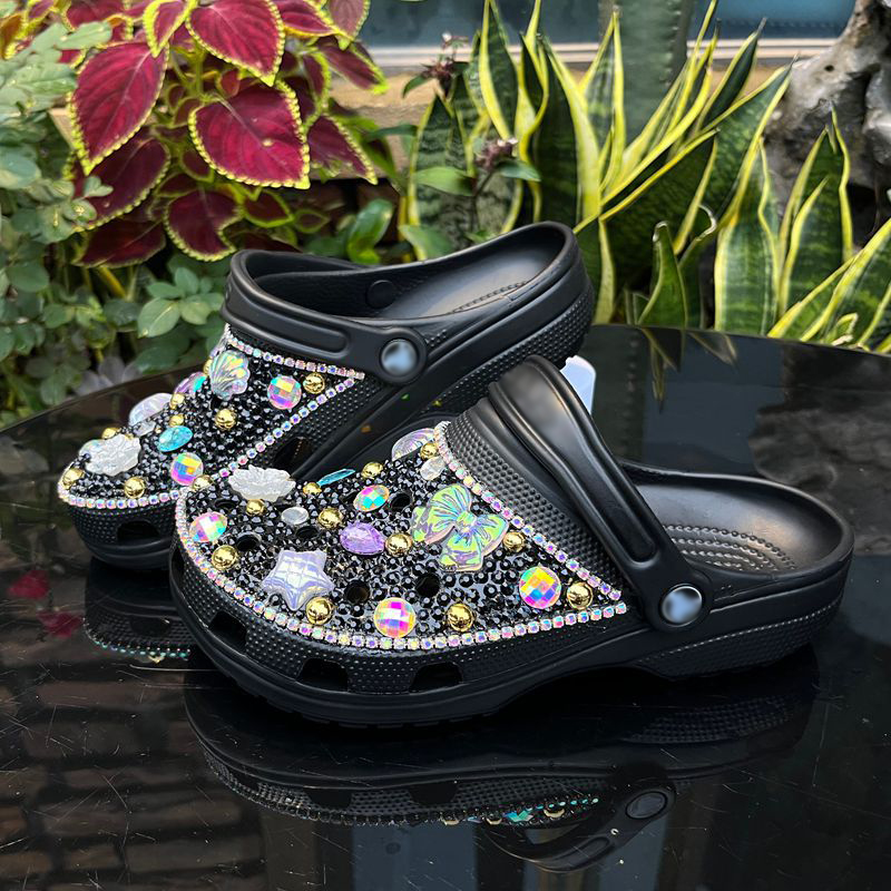 EVA新款简约珍珠钻花女拖鞋新款