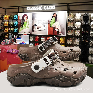 新款特林坦克洞洞鞋男夏季沙滩鞋现货跨境外穿防滑包头凉拖鞋