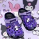 防滑一字拖紫色卡通男女款 新款 联名库洛米杰克灯笼可爱EVA洞洞鞋