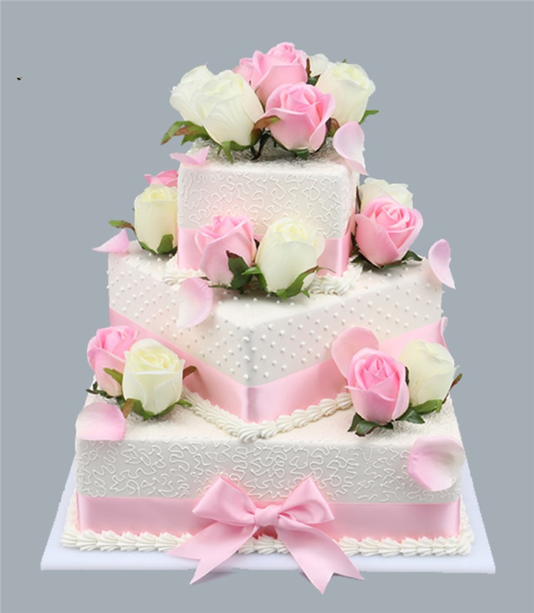轩和仿真蛋糕模型新款三层玫瑰鲜花火烈鸟卡通kt猫生日橱窗样品