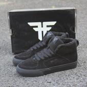 加绒保温黑色Fallen中帮板鞋 48码 百搭复古休闲鞋 系带运动BMX板鞋