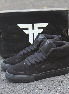 加绒保温黑色Fallen中帮板鞋百搭复古休闲鞋系带运动BMX板鞋48码