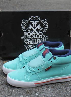 FALLEN中帮系带滑板鞋男女翻毛皮休闲运动耐磨减震板鞋SK8薄荷绿