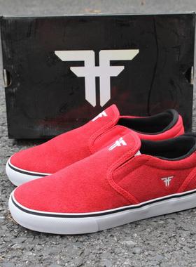 红色fallen滑板鞋专业一脚蹬滑板鞋男女舒适耐磨减震BMX板鞋lakai