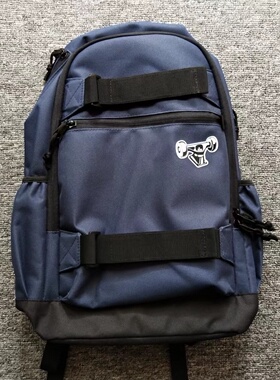 宝蓝色专业滑板双肩背包sk8包运动电脑包包滑板冲浪板BMX学生书包