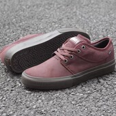 酒红色GLOBE滑板鞋 翻毛皮耐磨减震透气舒适BMX男女板鞋 Ollie尖翻