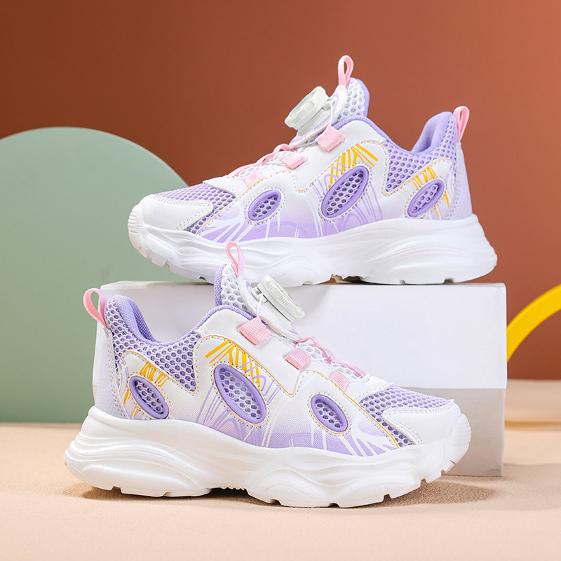 ABCkings女童运动鞋夏季新款儿童单网透气软底软面轻便防滑跑步鞋