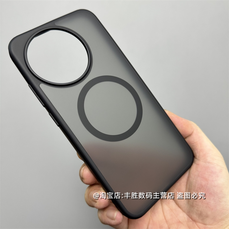 适用红米K80至尊版手机壳Redmi半透黑保护套透明硅胶大孔全包边防摔磨砂内置磁吸软壳简约男女新款