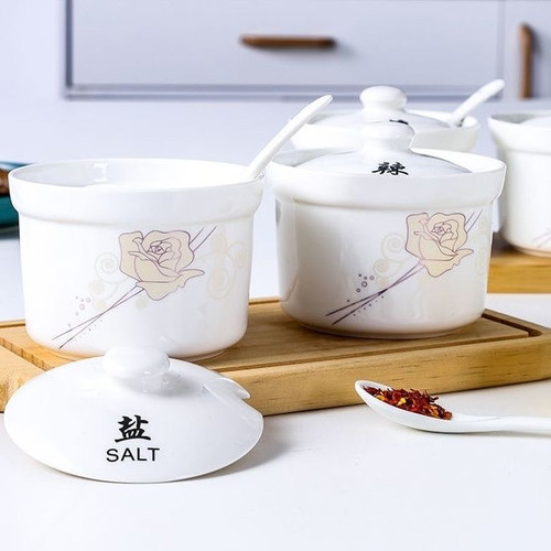 创意陶瓷调料罐调味罐调味盒糖罐盐罐味罐辣罐餐饮必用辣椒罐套装