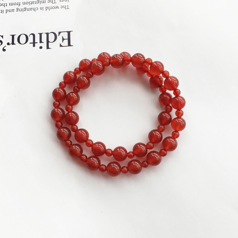 赵露思许妍同款红玛瑙双圈手串