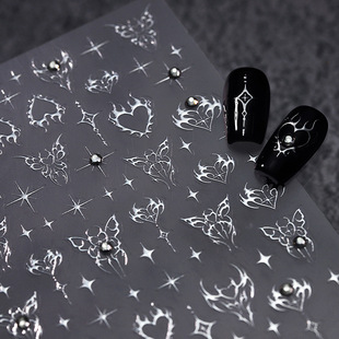 烫金爱心晶砖立体美甲贴纸装 饰指甲电脑手机壳iPad手账笔记本贴画