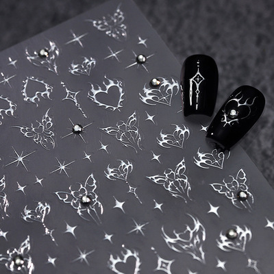 烫金爱心晶砖立体美甲贴纸装饰指甲电脑手机壳iPad手账笔记本贴画