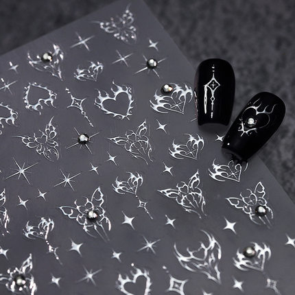 烫金爱心晶砖立体美甲贴纸装饰指甲电脑手机壳iPad手账笔记本贴画