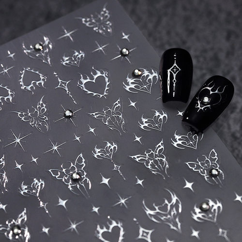 烫金爱心晶砖立体美甲贴纸装饰指甲电脑手机壳iPad手账笔记本贴画