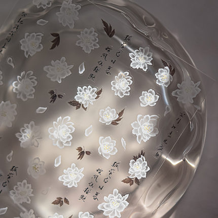 花开富贵薄韧美甲贴纸装饰新中式指甲电脑手机壳笔记本手账贴画