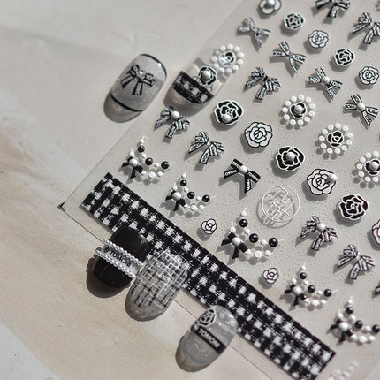 毛呢蝴蝶结立体美甲贴纸装饰指甲电脑手机ipad耳机手账笔记本贴画