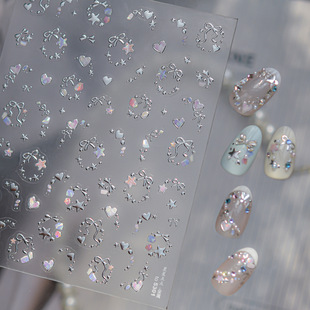 爆闪梦幻星星点点金属立体美甲贴纸装饰指甲电脑手机壳平板贴画