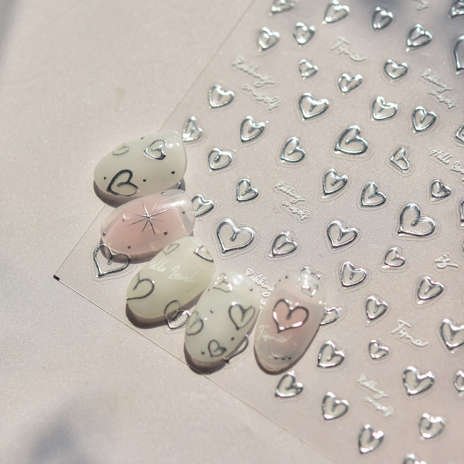 甜酷果冻爱心立体美甲贴纸装饰指甲电脑手机壳iPad手账咕卡贴画