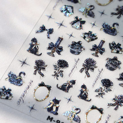 甜酷玫瑰果冻立体美甲贴纸装饰指甲电脑手机壳iPad笔记本手账贴画