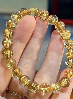 巴西天然金发晶收藏级钛晶手串手