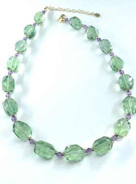 【一池春水】原创设计师绿水晶绿萤石大气贵气健康生日圣诞礼物