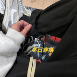 字母印花加绒加厚港风ins卫裤男冬季保暖K3695B315P55控68，男装休闲裤，电商B315