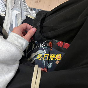 字母印花加绒加厚港风ins卫裤男冬季保暖 K3695 B315 P55控68图片