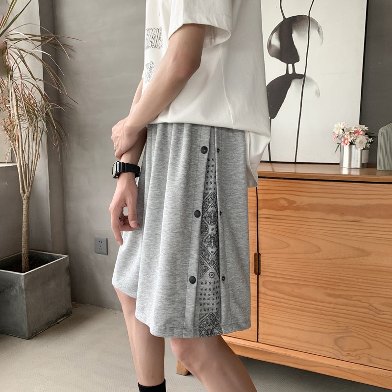 2023夏季宽松排扣腰果花五分裤休闲短裤B315-K3475P38控48,男装休闲裤,电商B315
