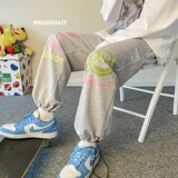 2023春季新款港风宽松休闲裤男个性涂鸦卫裤男K3679P45控58，男装休闲裤，电商B315