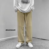 港秋季男士纯色宽松直筒拖地裤K3678P45控58/K3678J加绒P55控68，男装休闲裤，电商B315