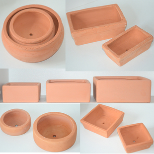 红陶泥花盆四方盆绿植盆栽水仙花盆素烧矮盆大口径拼盘多肉花盆景