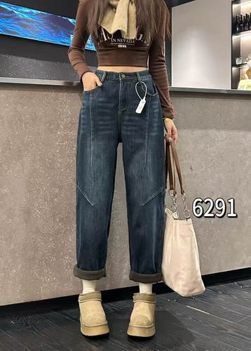 【12.16慧姐大码女装】2025新款加绒牛仔裤子DT唐6291-7165