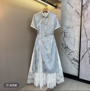 【4.15慧姐大码女装】2026新款旗袍连衣裙套装YRJM7365-