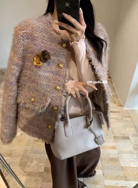 【12.26慧姐大码女装】2025新款小香风粗纺外套SFN诺5365-