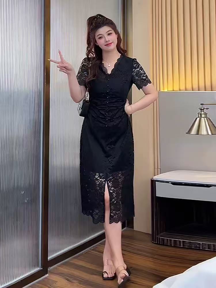 【7.3慧姐大码女装】2025新款连衣裙HMD2088-