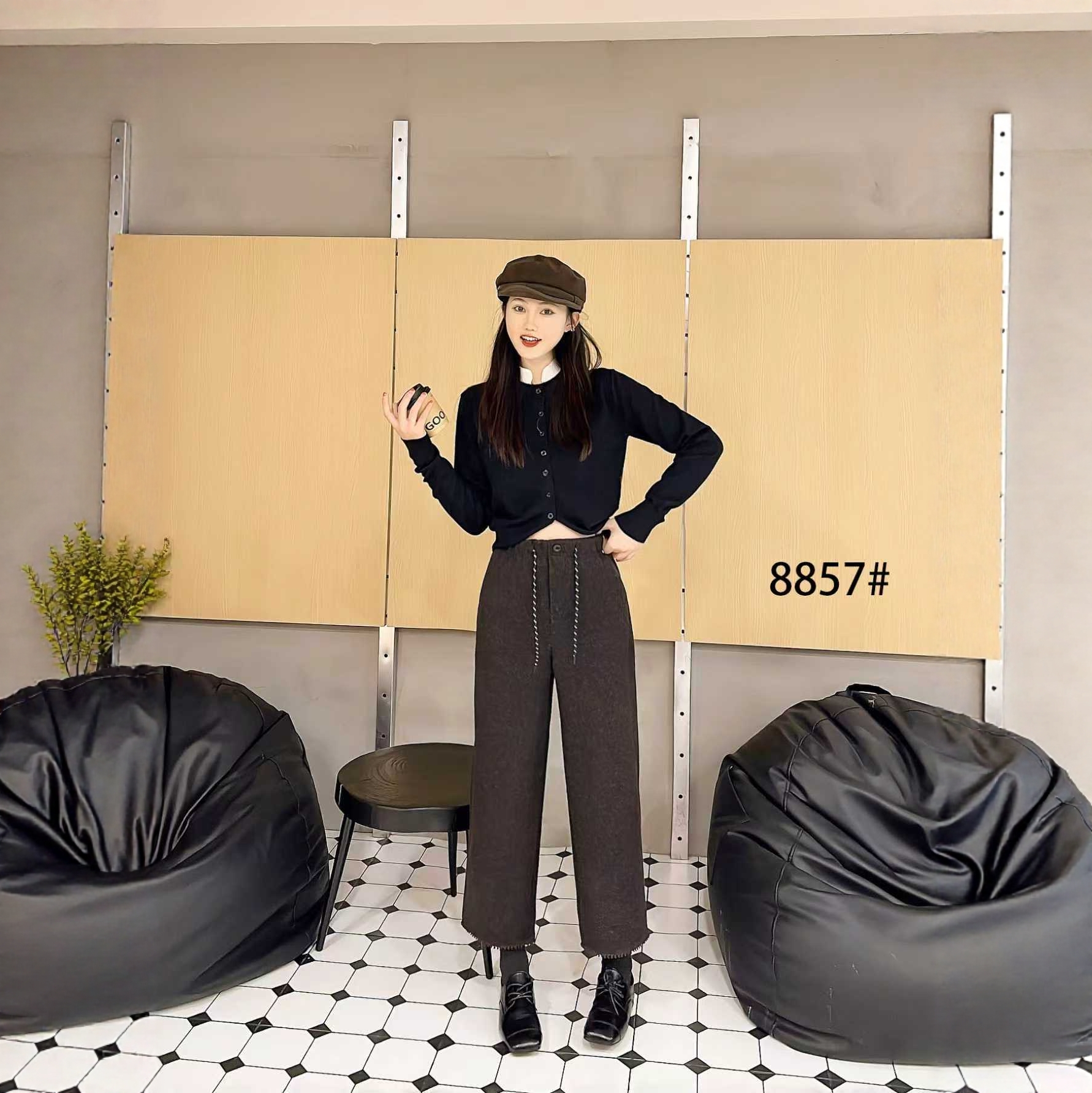 【10.11慧姐大码女装】2025新款米妮羊绒裤子XY心8857