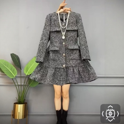 【12.10慧姐大码女装】2025新款小香重工连衣裙JJ静9128-1-