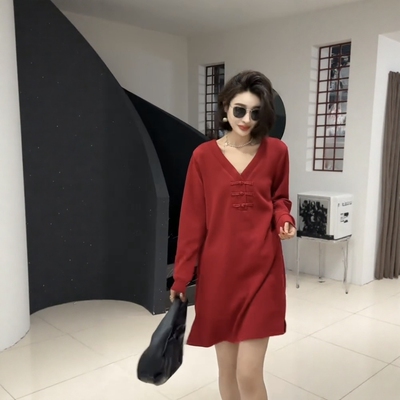 【1.20慧姐大码女装】2025新款国风连衣裙XY洋9893-