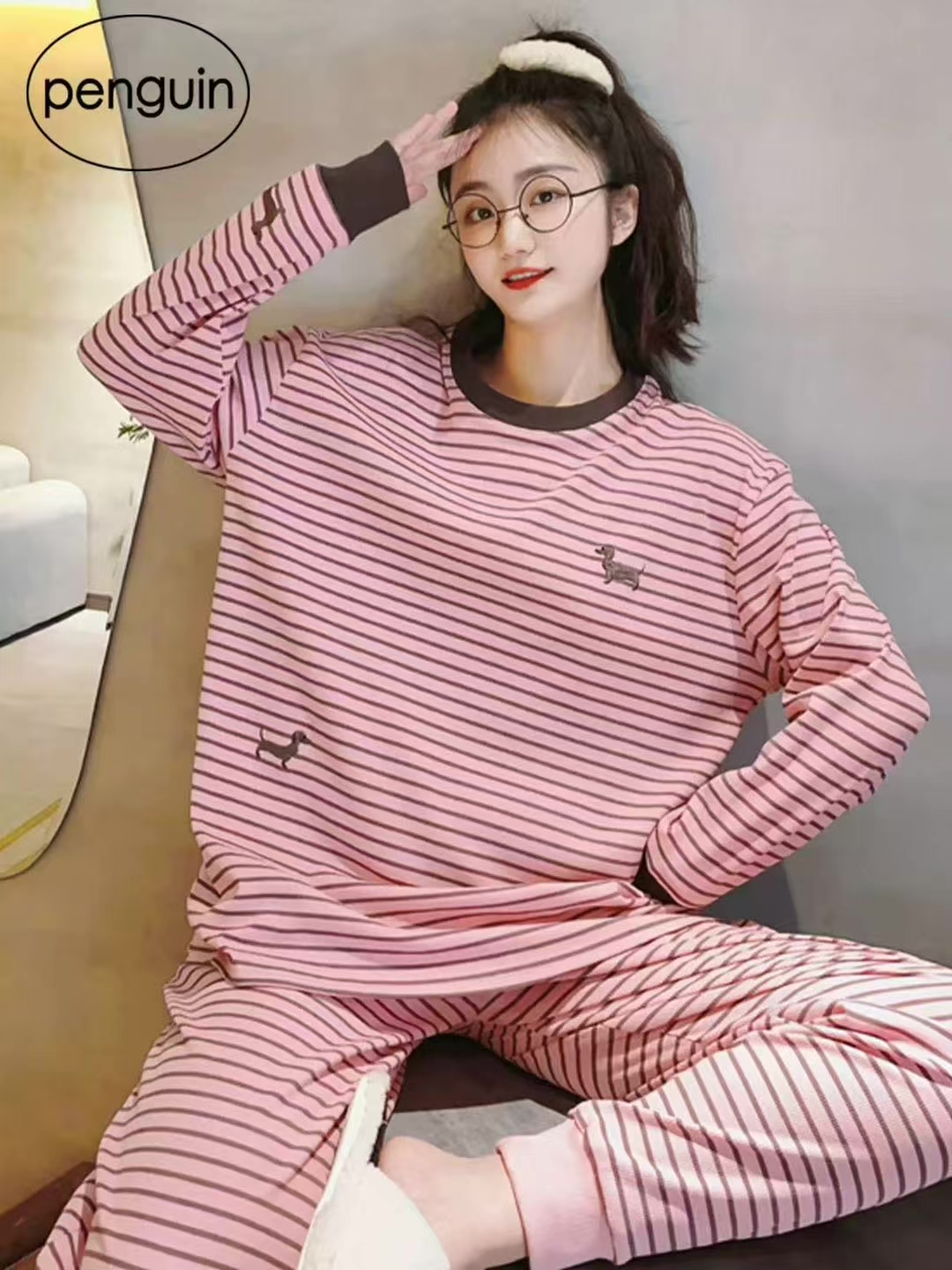 【11.12慧姐大码女装】2025新款暖绒家居服套装YMR366-